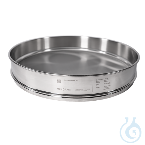 NEXOPART Analysensieb mit Edelstahlrahmen 400X65 mm- mit Metalldrahtgewebe...